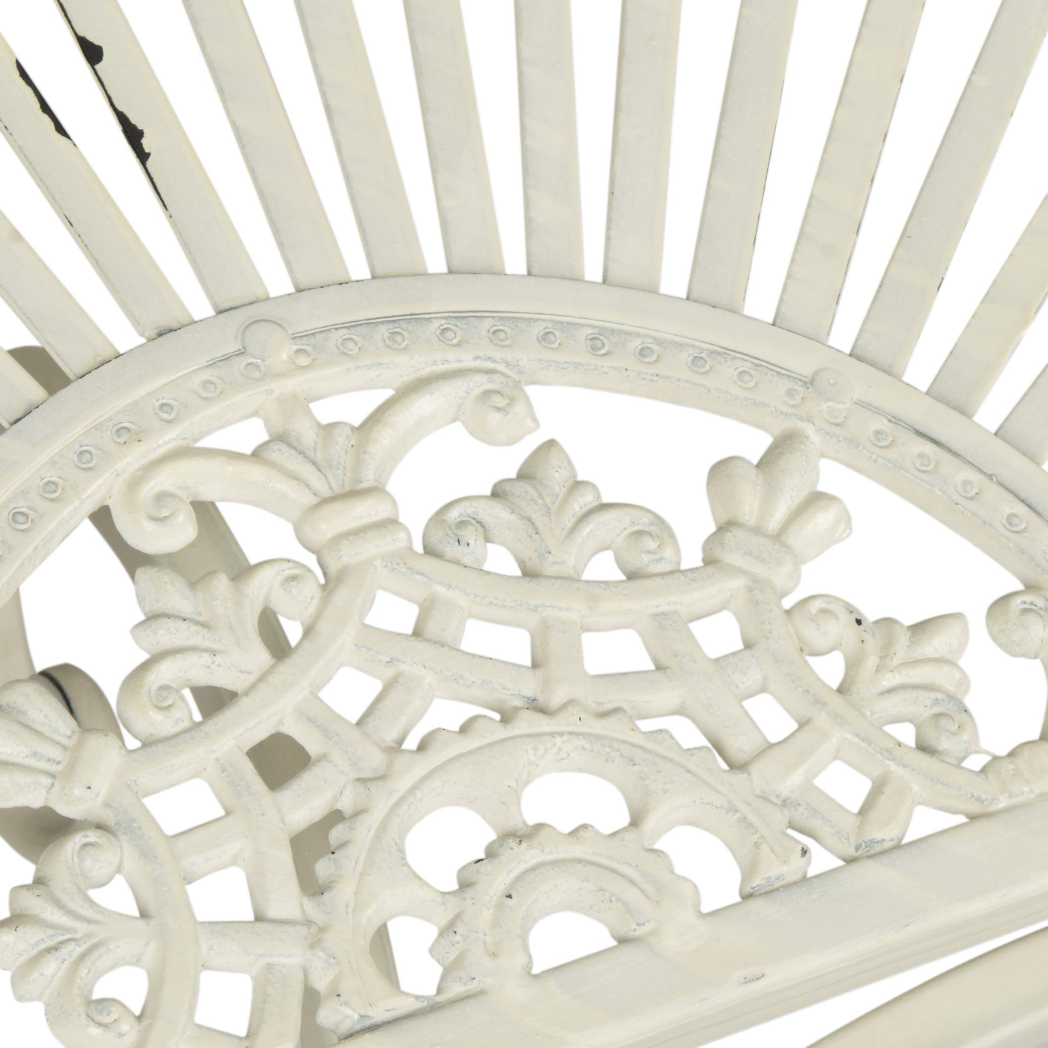 SAFAVIEH Outdoor Collection Annalise Antique White Accent Table - Weather-Resistant Side Table for Patio, Garden & Poolside Decor