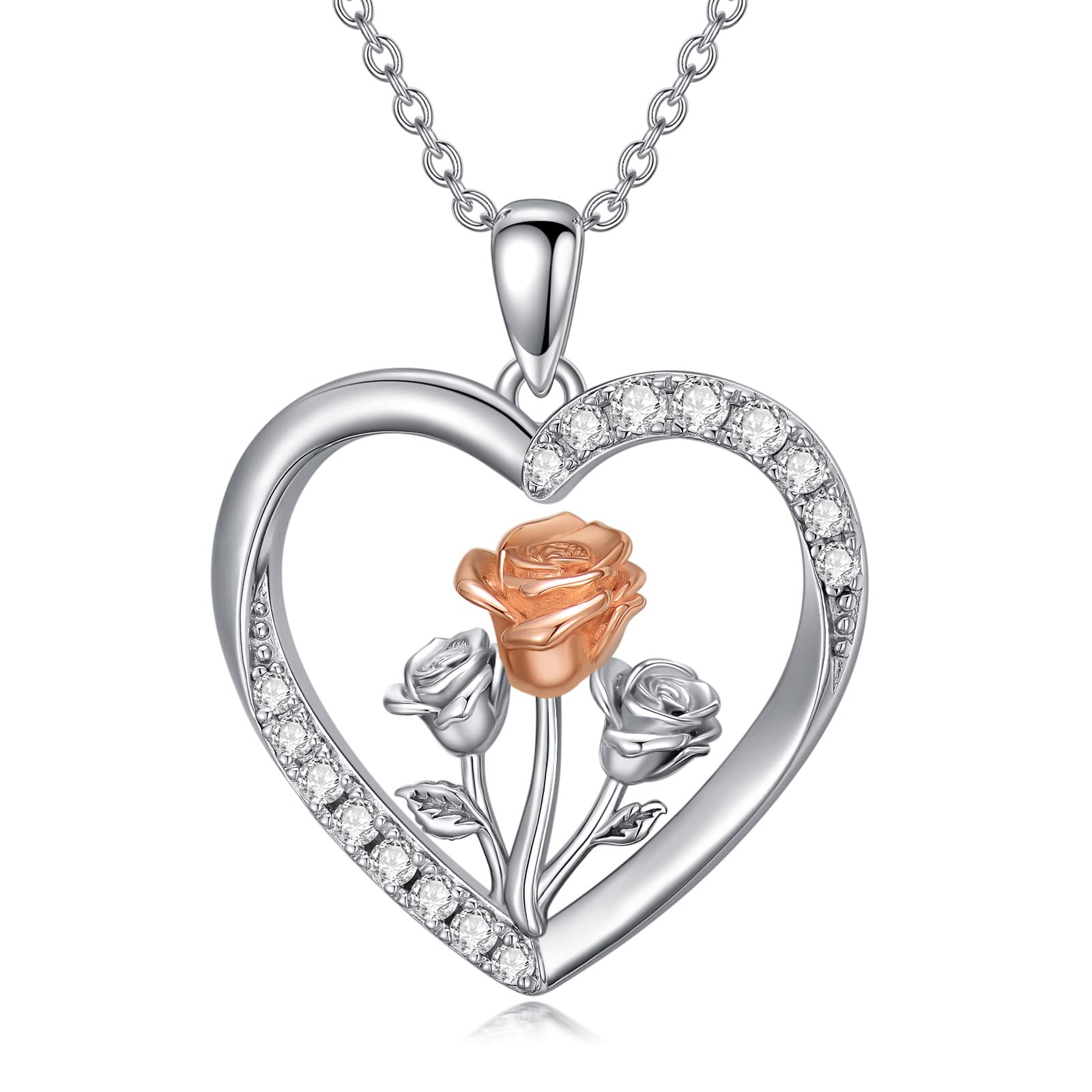 Sterling Silver Floral Necklace for Women - Sunflower, Lotus, Rose, Tulip & Hummingbird Pendant Jewelry | Elegant Birthday & Anniversary Gift for Her | Perfect for Weddings, Date Nights & Special Occasions