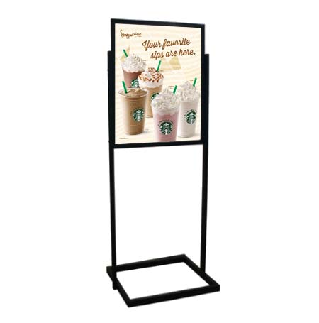 1 Tier Information Board 24x36 - Heavy Duty Rectangular Base Sign Stand with Top Load Poster Holder | Perfect for Retail Stores, Offices, and Event Displays