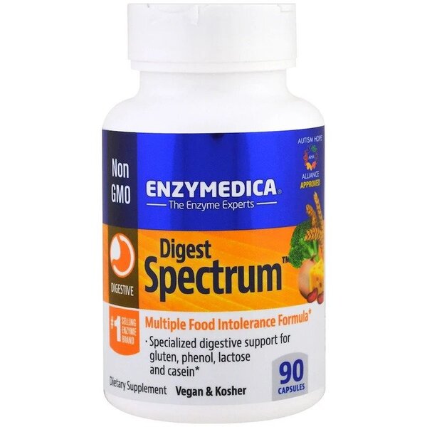 Enzymedica Digest Spectrum Digestive Enzyme Supplement - 90 Capsules for Gut Health, Bloating & Digestion Support | Ideal for Meals, Travel & Digestive Comfort