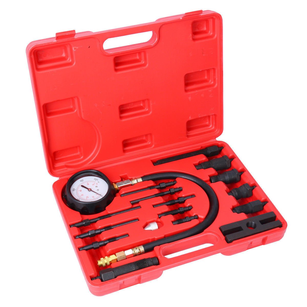 Professional Diesel Engine Cylinder Compression Tester Kit - 1000 PSI Gauge, Leak Down Tester for Trucks & Heavy Equipment - Ideal for Mechanics, DIY Auto Repair & Engine Diagnostics