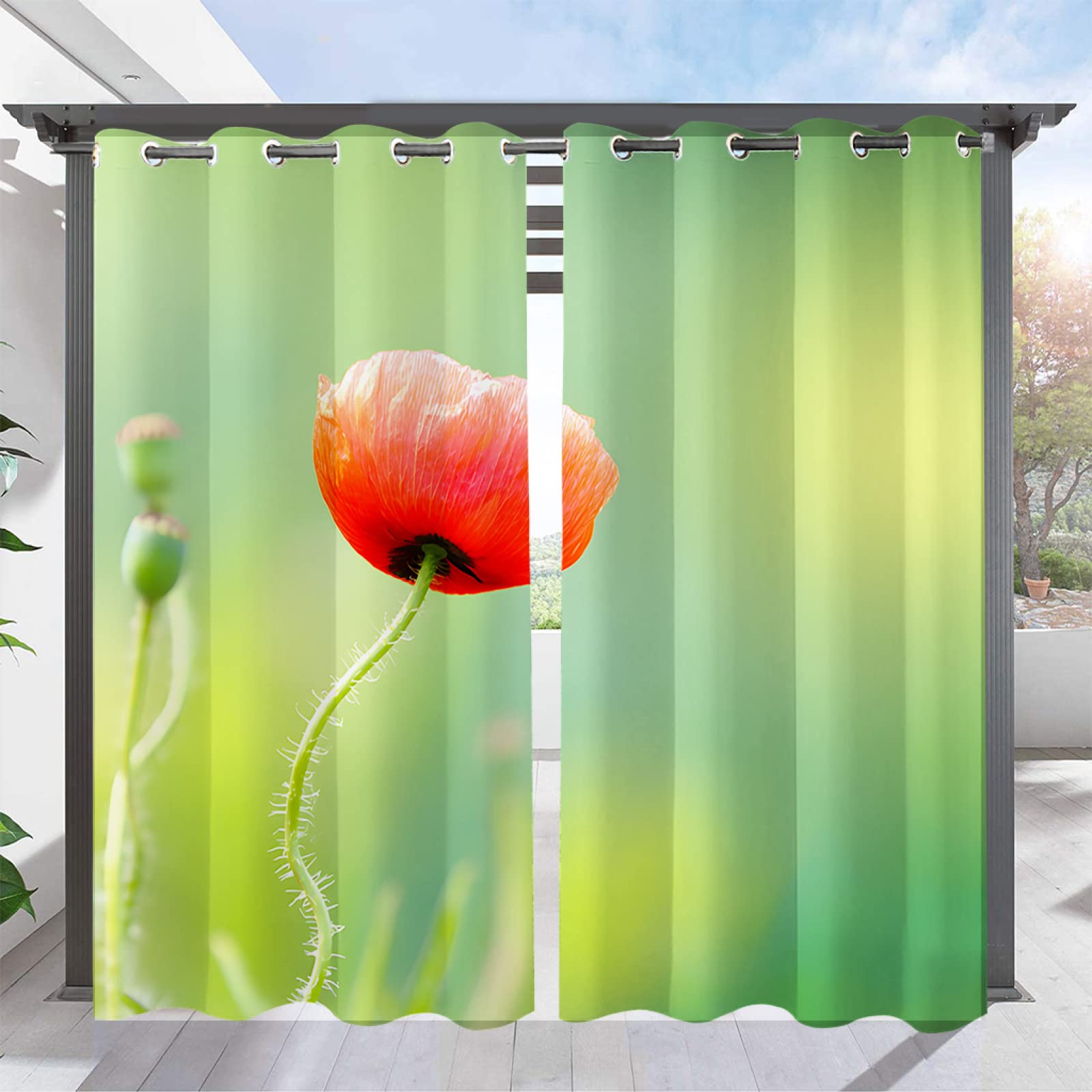 Outdoor Blackout Curtains - 84x54 Inch Soundproof Grommet Curtains (2 Panels) for Patio, Garden & Home Decor - No Rods Needed - UV Protection & Noise Reduction