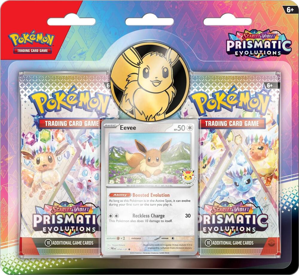 Pokemon Prismatic Evolutions 2-Pack Blister with 2 Booster Packs & 1 Foil Card - Perfect for Collectors, Trading, and Battles