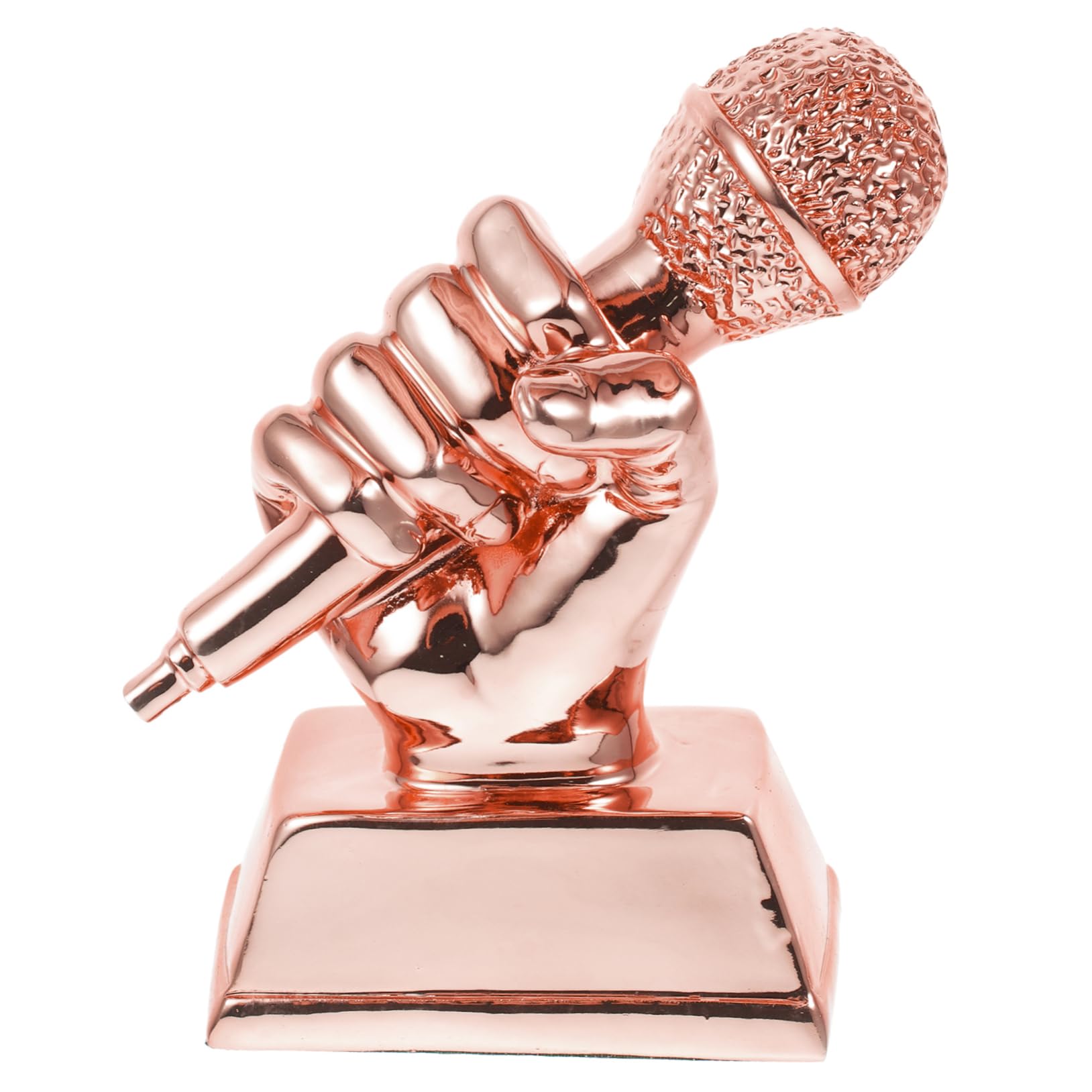 2 Pack Singing Contest Trophy Microphone Souvenir - Copper Color Mini Singing Award for Kids, Community Singing Competition Prizes, Perfect for Talent Shows & Children's Party Awards
