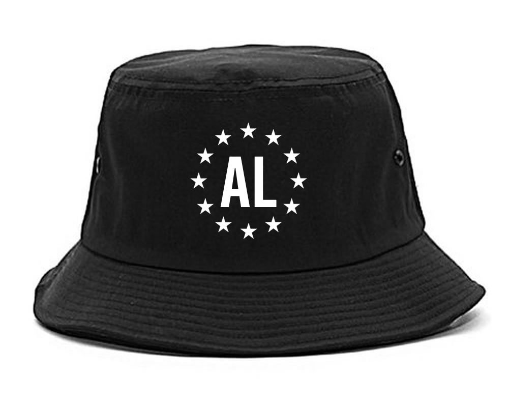 Kings Of NY AL Alabama Stars Circle American Flag Style Bucket Hat - Patriotic Fashion Accessory for Outdoor Events, Concerts & Summer Vacations