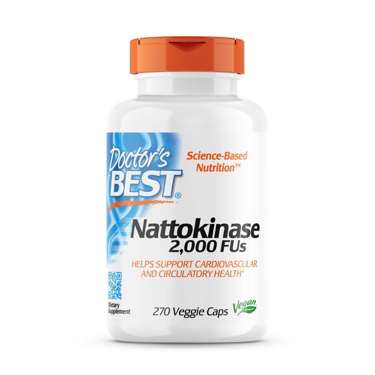 Doctor's Best Nattokinase 2000 FU Supplement - 270 Vegetarian Capsules for Heart Health & Circulation Support - Supports Healthy Blood Flow & Cardiovascular Function for Active Adults