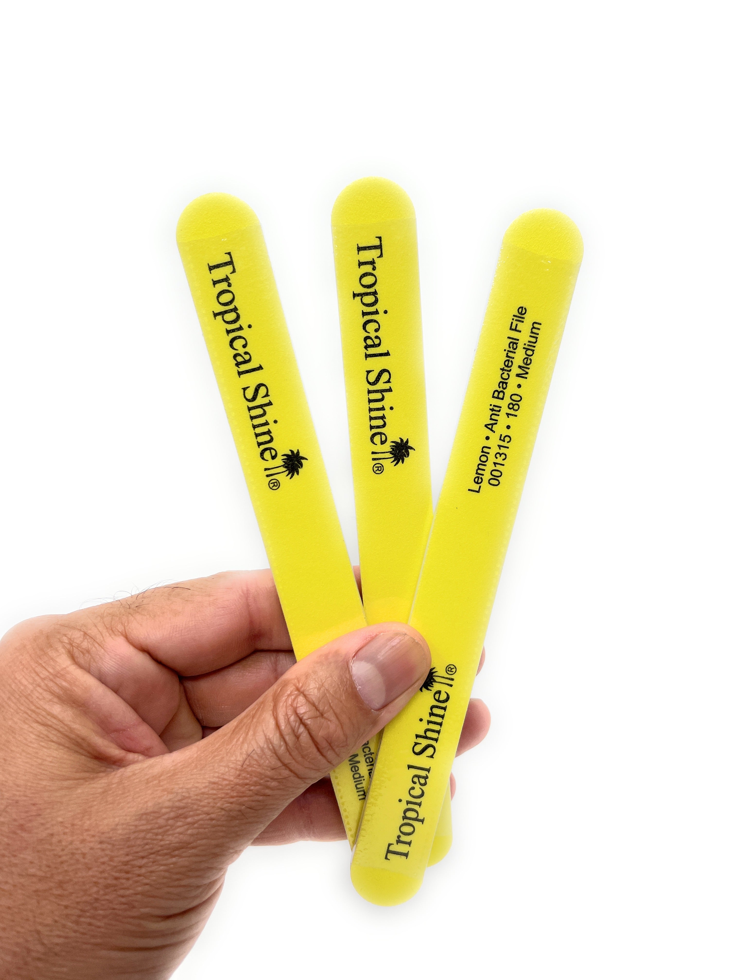 Premium 180 Grit Yellow Flash Nail Files - 3 Pack Tropical Shine Nail Boards for Professional Manicures & Pedicures | Perfect for Home Salons, Travel Kits & DIY Nail Care