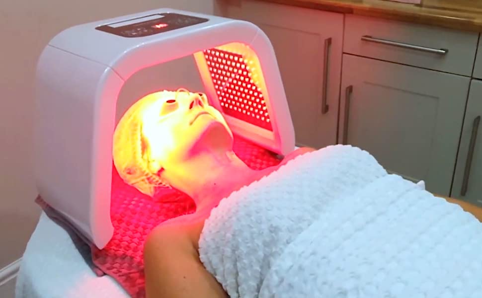 Kostech 7-Color LED Face Mask for Skin Rejuvenation - PDT Photon Therapy Light for Face & Body, Touch Screen Control - Anti-Aging, Whitening & Acne Treatment | Home Spa & Professional Beauty Equipment