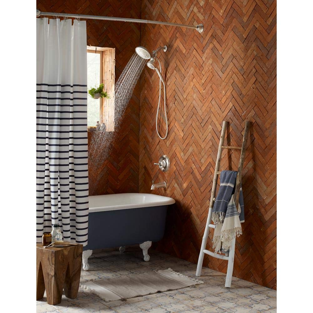 Moen 82611SRN Brecklyn Posi-Temp Tub and Shower Faucet with Magnetix 2-in-1 Rainshower and Handheld Showerhead - Perfect for Bathroom Renovation and Spa-Like Shower Experience