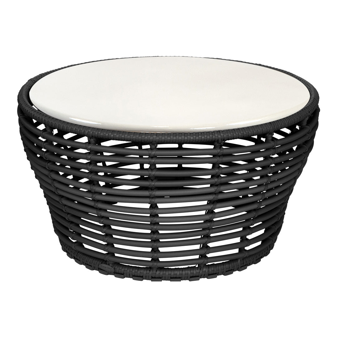 Outdoor Wicker Coffee Table - Medium Size Rattan Patio Furniture for Garden, Porch, or Poolside Relaxation
