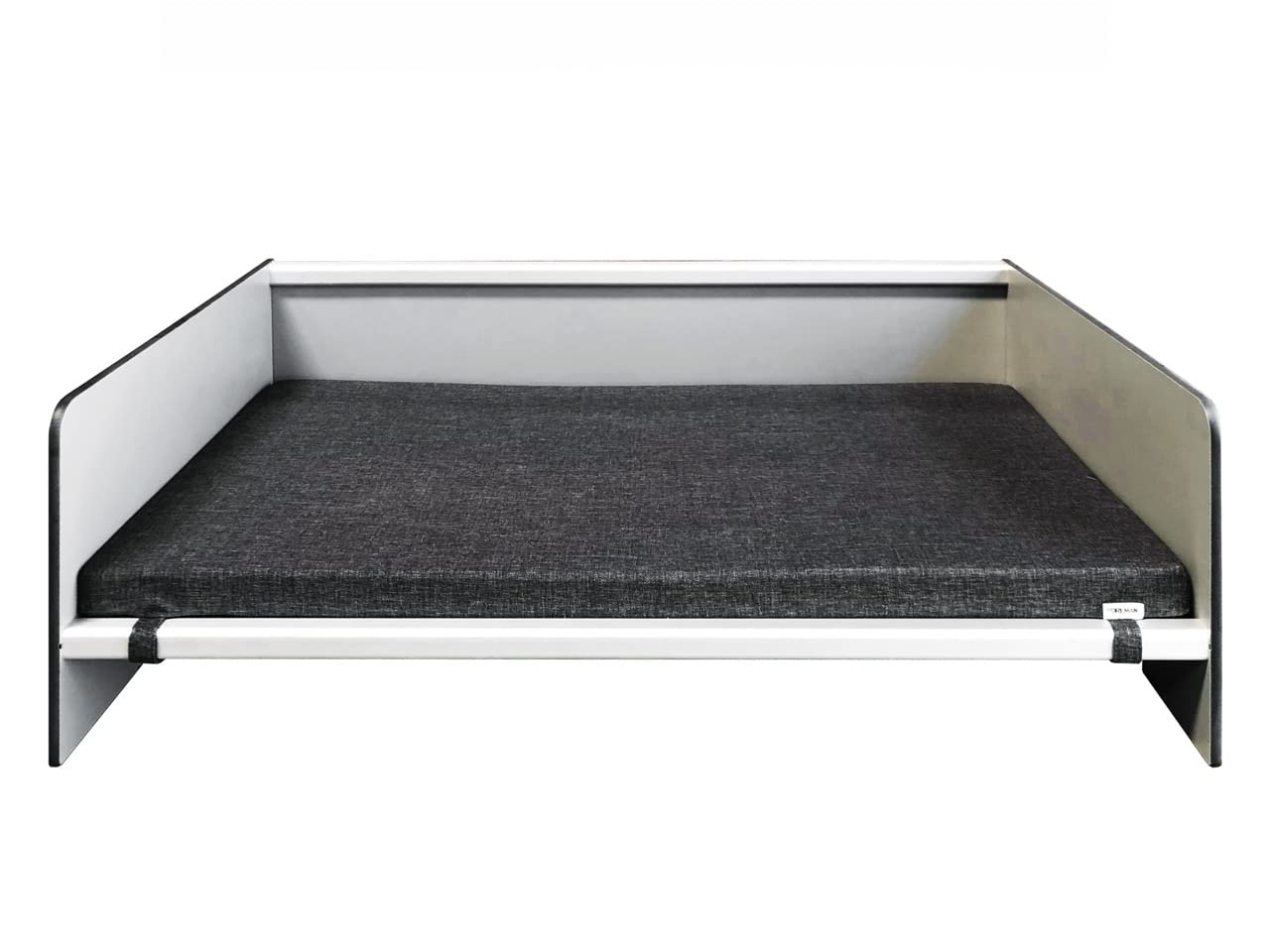 Waterproof Contemporary Comfort Dog Bed with Backrest - Orthopedic Pet Bed for Dogs & Cats, Compact Laminate & Aluminum Frame, Dark Grey Mattress - Perfect for Indoor Use, Living Room, Bedroom, or Pet-Friendly Spaces