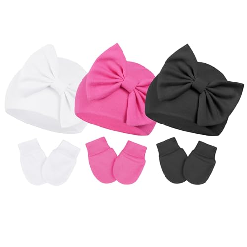 3pcs Black & White & Rose Red