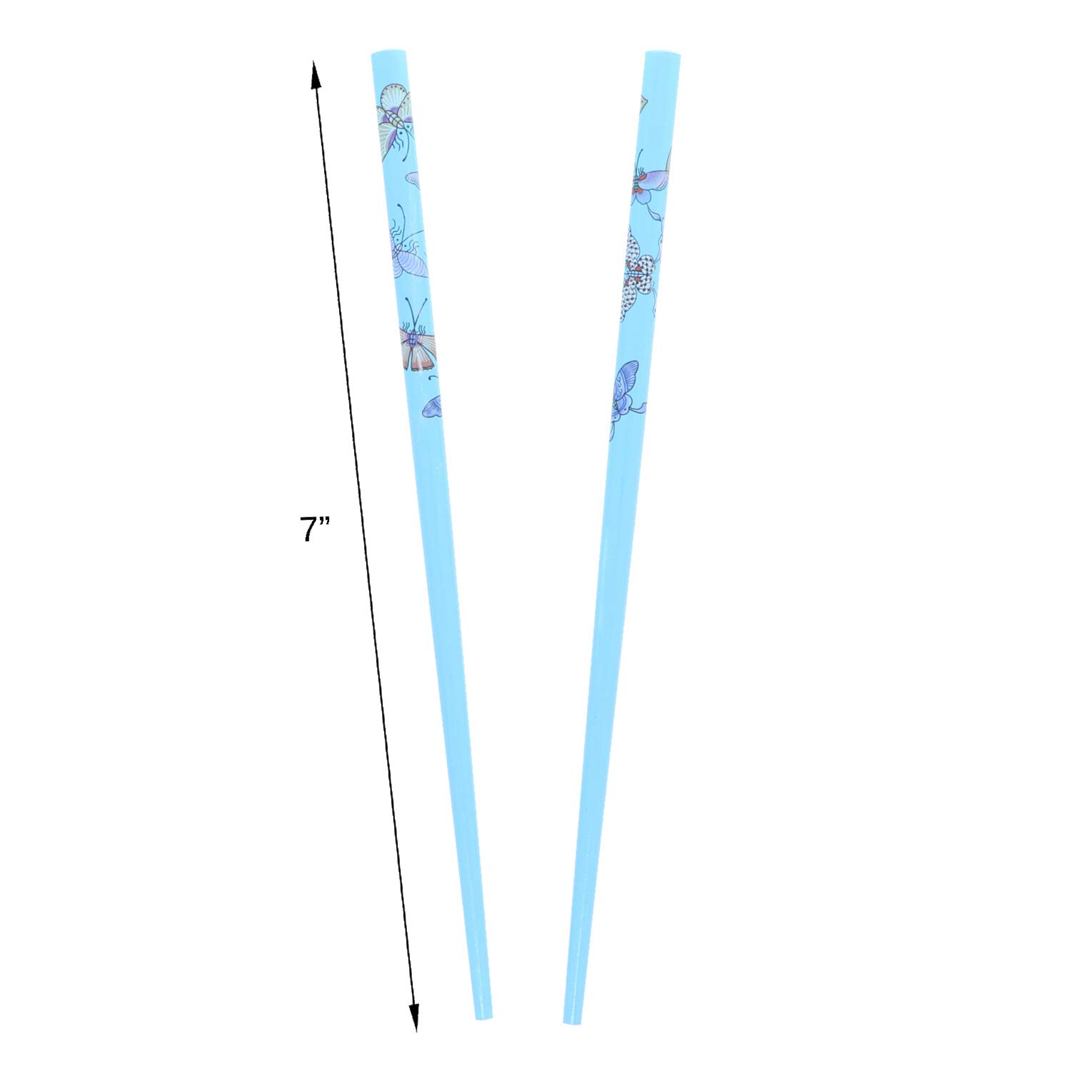 Light Blue Wooden Hair Sticks for Women - 7 Inch Butterfly Chopsticks Hair Pins for Bun, Updo & Boho Hairstyles