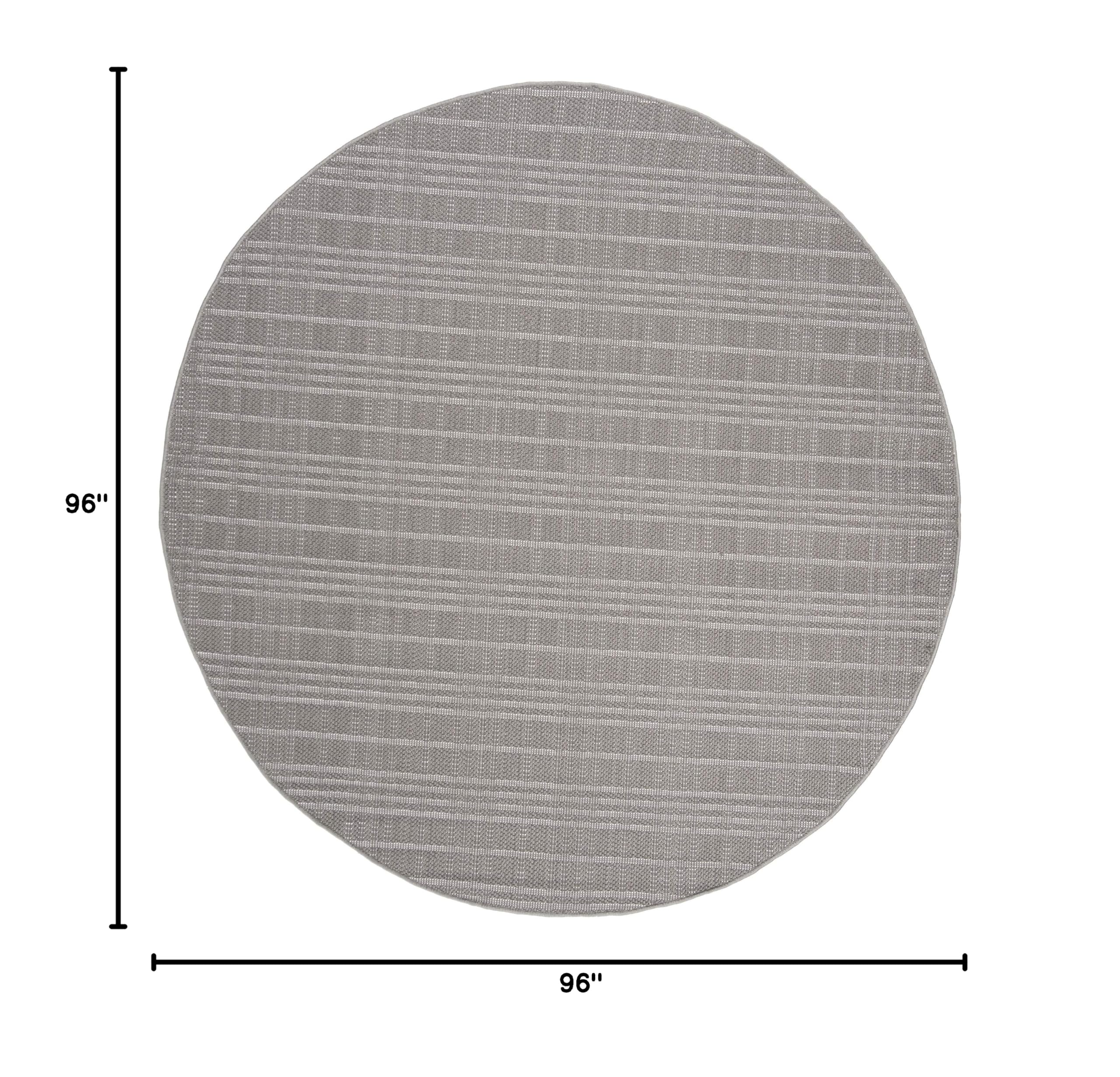 SAFAVIEH Bermuda Collection 8' Round Grey Area Rug - Non-Shedding, Machine Washable Indoor/Outdoor Rug - Perfect for Living Room, Bedroom, Patio, Backyard & Mudroom (BMU802F)
