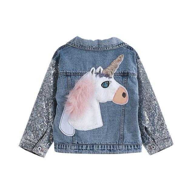 Sparkly Unicorn Denim Jacket with Sequin Sleeves for Women & Teens | Cute Casual Jacket for Parties, Festivals & Everyday Wear