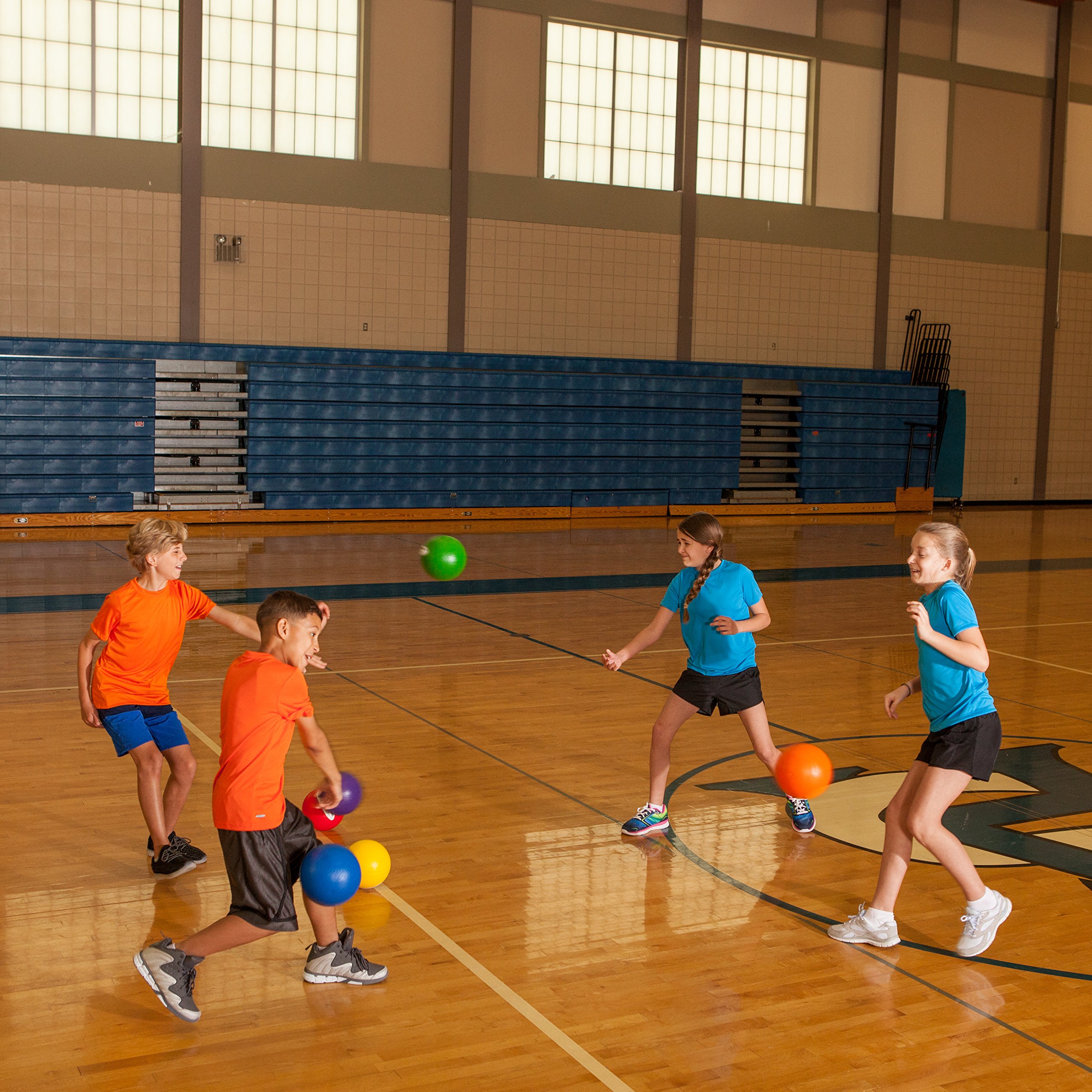 Champion Sports Rhino Skin Medium Bounce Dodgeballs - Premium Rubber Dodge Balls for Gym Class, School PE, and Indoor/Outdoor Team Games