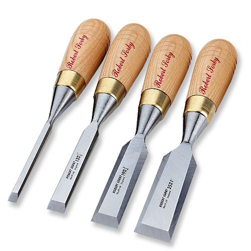 4pc. Robert Sorby #570 Sheaf River Series Woodturning Chisels - Premium Woodworking Tools for Carving & Turning Projects - Perfect for DIY Crafts, Furniture Making, and Lathe Work