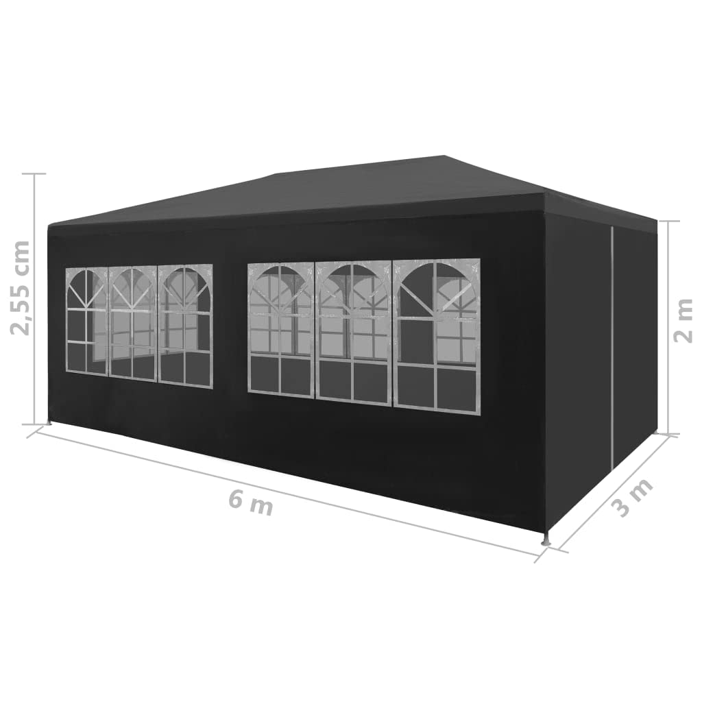 9.8'x19.7' Anthracite Party Tent - Waterproof Outdoor Canopy for Weddings, Picnics & Backyard Events - Heavy Duty Frame with UV Protection