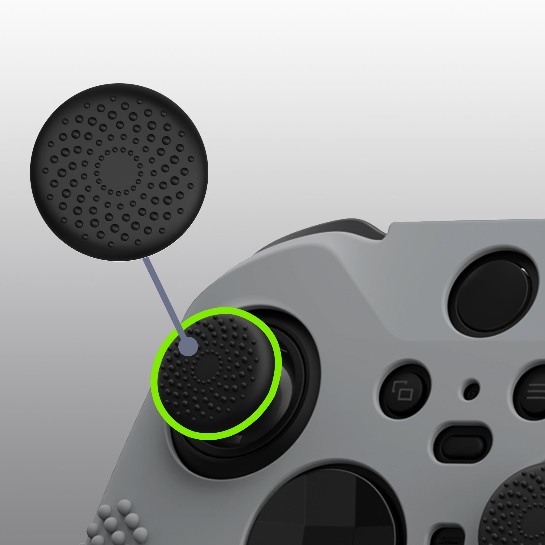 eXtremeRate PlayVital Anti-Slip Silicone Cover for Xbox One Elite Series 2 Controller (Model 1797 & Core) - Soft Gray Protective Skin with Thumb Grips & Analog Caps | Enhanced Grip for Gaming, Streaming & Esports | XBOWP0060GC