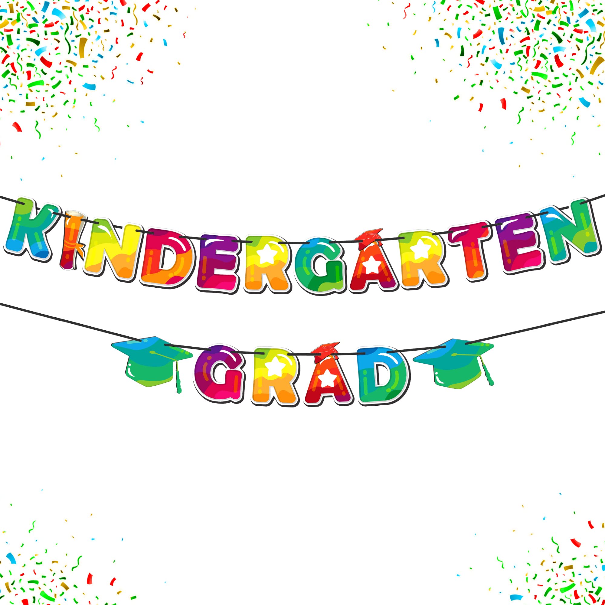 KatchOn 10ft Glitter Kindergarten Graduation Banner - Large Graduation Sign for Classroom Decor, Party Backdrop, Photo Booth & School Celebrations