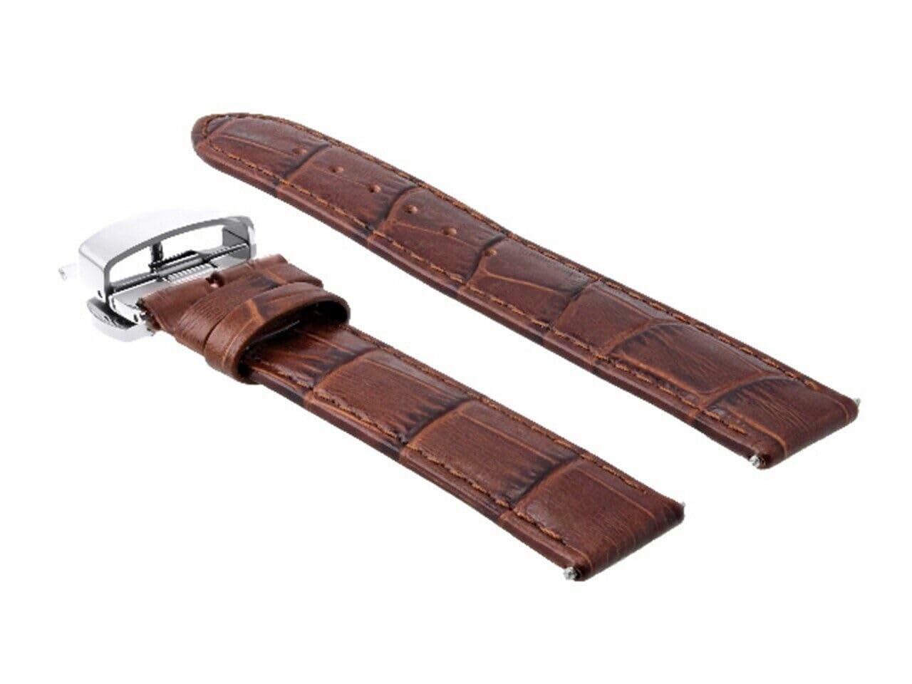 22mm Genuine Leather Watch Band Strap with Clasp - Compatible with Montblanc Timewalker Chrono UTV - Light Brown Replacement Strap for Men's Watches - Perfect for Business, Casual & Formal Occasions