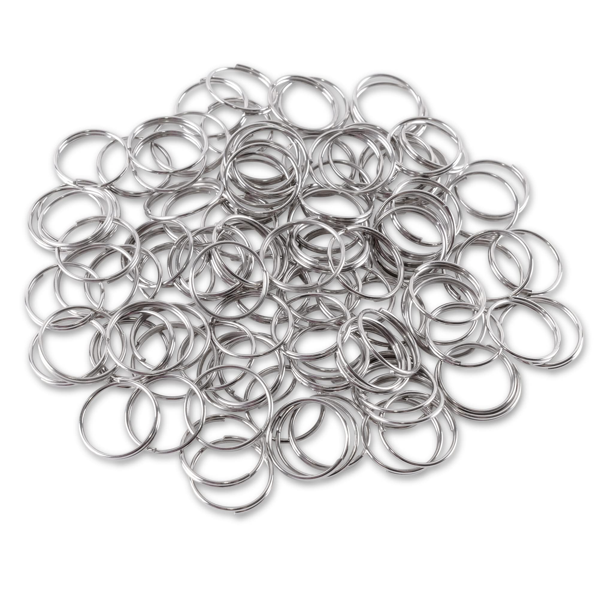25mm Nickel Split Key Rings - 200pcs for Keys, Crafts & Lanyards - Home & Office Use