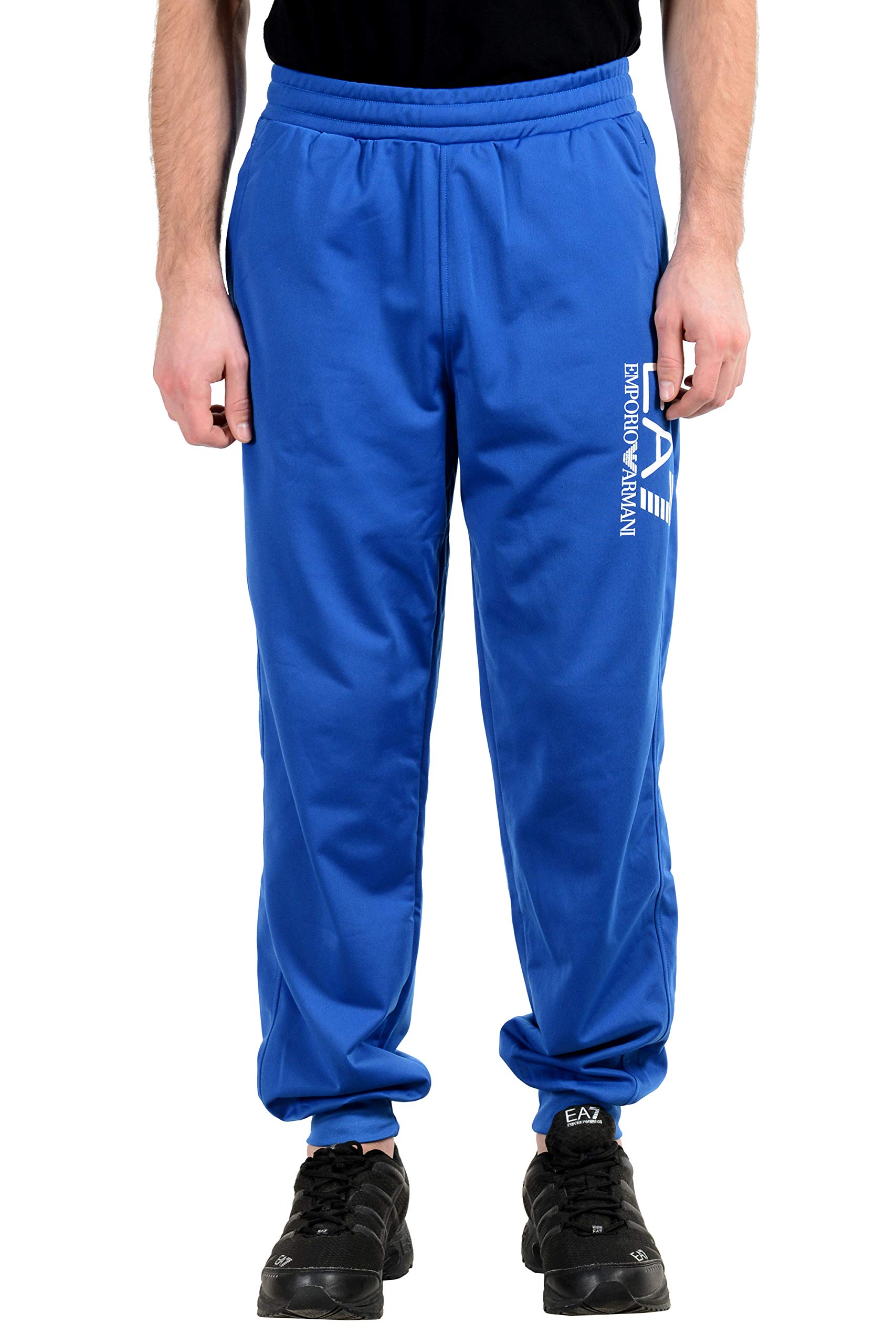 Emporio Armani EA7 Men's Training Sweatpants - Blue Athletic Track Pants, US XL (IT 54) - Comfortable Workout & Casual Wear for Gym, Running & Lounge