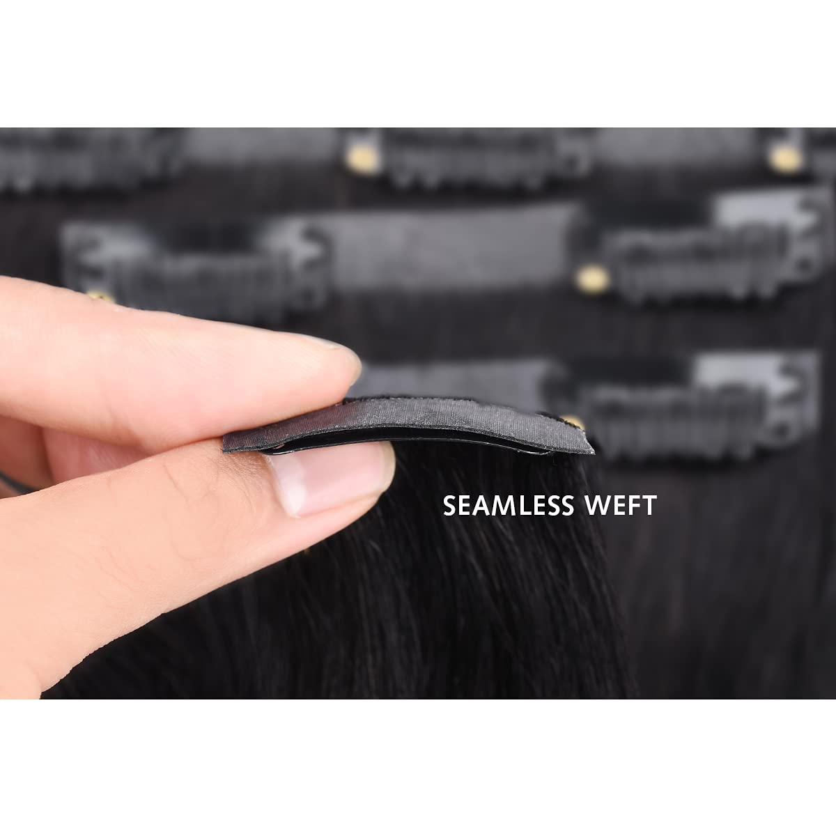 Rose Bud Clip-In Human Hair Extensions - 7Pcs 16 Clips Remy Hair Weft for Seamless Blending | Natural Real Human Hair for Volume & Length | Perfect for Weddings, Parties & Daily Styling