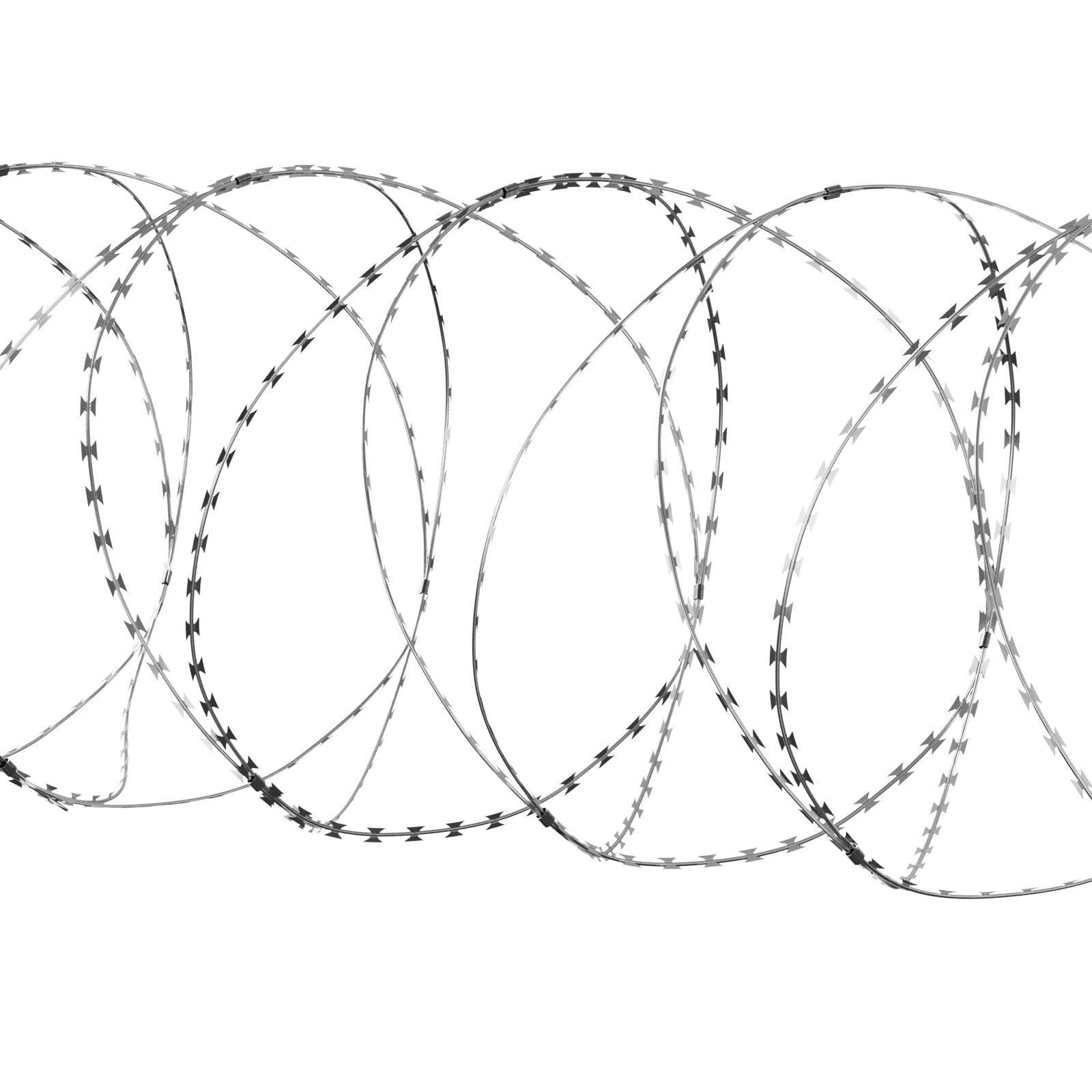 VEVOR 147 ft Galvanized Razor Barbed Wire - 3 Rolls Double Spiral Razor Ribbon Fencing for Security, Garden Protection & Perimeter Defense | Heavy Duty Galvanized Steel Wire for Home, Farm & Commercial Use