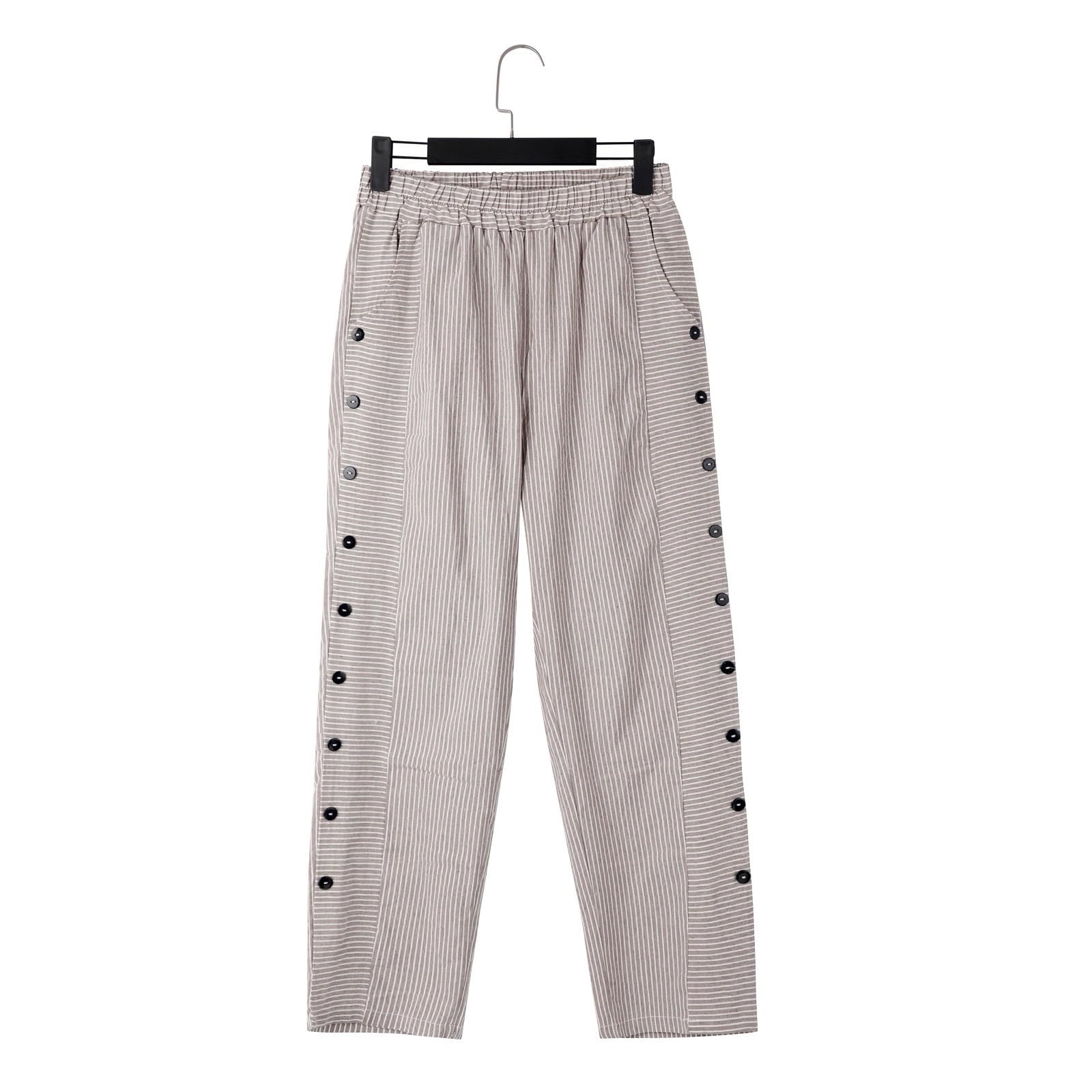 Women's High Waisted Linen Pleated Wide Leg Pants - Boho Casual Straight Pants in Khaki (Size XL) - Perfect for Summer Outfits, Beach Vacations, and Relaxed Office Wear