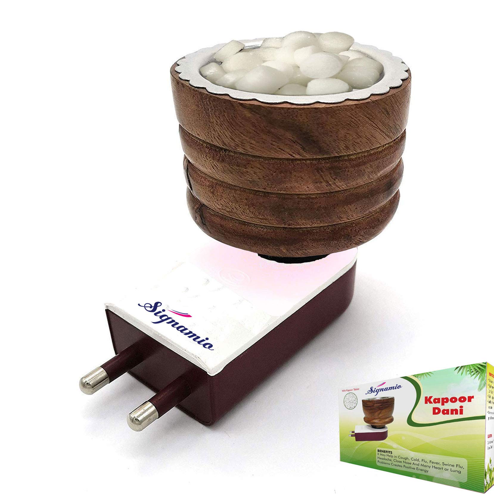 Premium SIGNAMIO® Electric Incense Burner - Kapoor Kapur Dani Camphor Karpuram Bakhoor Oud Aroma Oil Diffuser for Home Fragrance & Room Freshening | Perfect for Meditation, Yoga, Aromatherapy & Creating Relaxing Atmosphere