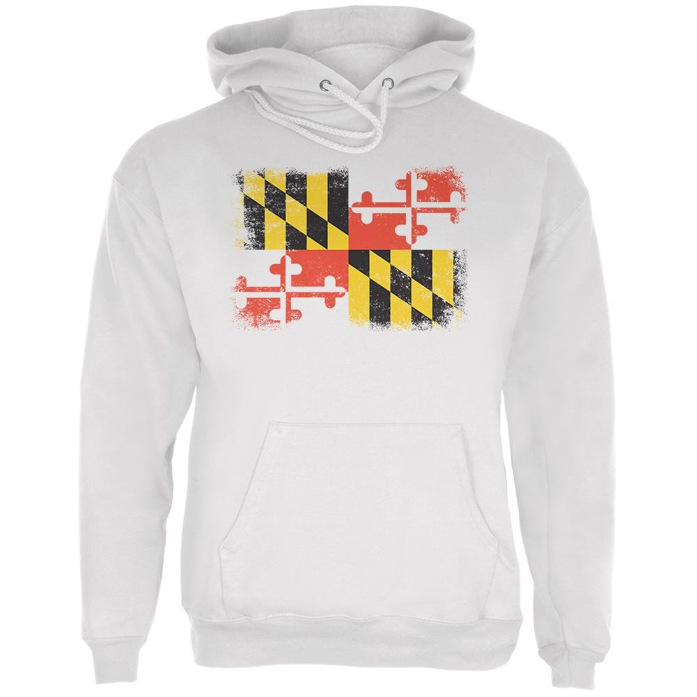 Old Glory Born and Raised Maryland State Flag Men's Hoodie - Patriotic Pullover Sweatshirt for American Pride, College Gameday & Outdoor Activities