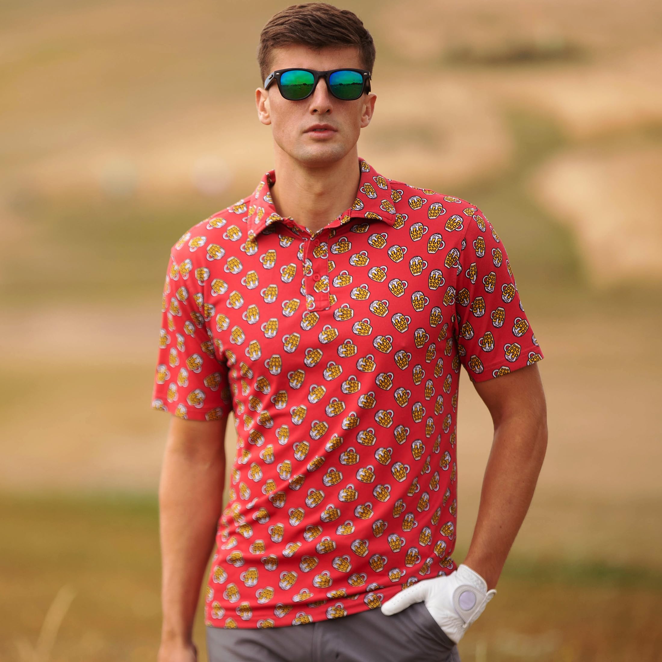 Royal & Awesome Men's Golf Polo Shirts - Funny & Colorful Golf Apparel for Men - Perfect for Golf Tournaments, Casual Wear & Gifts