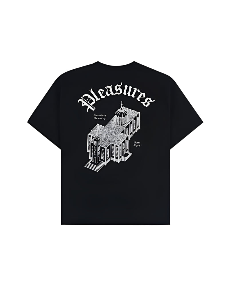 Premium Chapel Heavyweight Cotton T-Shirt for Men - Black | Comfortable Casual Wear for Everyday & Gym