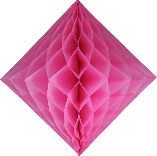 3-Pack 12 Inch Honeycomb Paper Diamond Decorations in Dusty Rose - Perfect for Baby Showers, Weddings & Party Backdrops