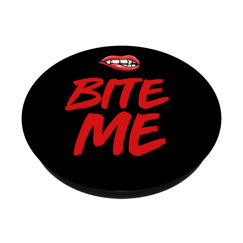 Bite Me Sexy Halloween Vampire Lips & Teeth PopGrip - Swappable Phone Grip for iPhone, Samsung & Tablets - Perfect for Halloween Costumes, Cosplay & Gothic Accessories