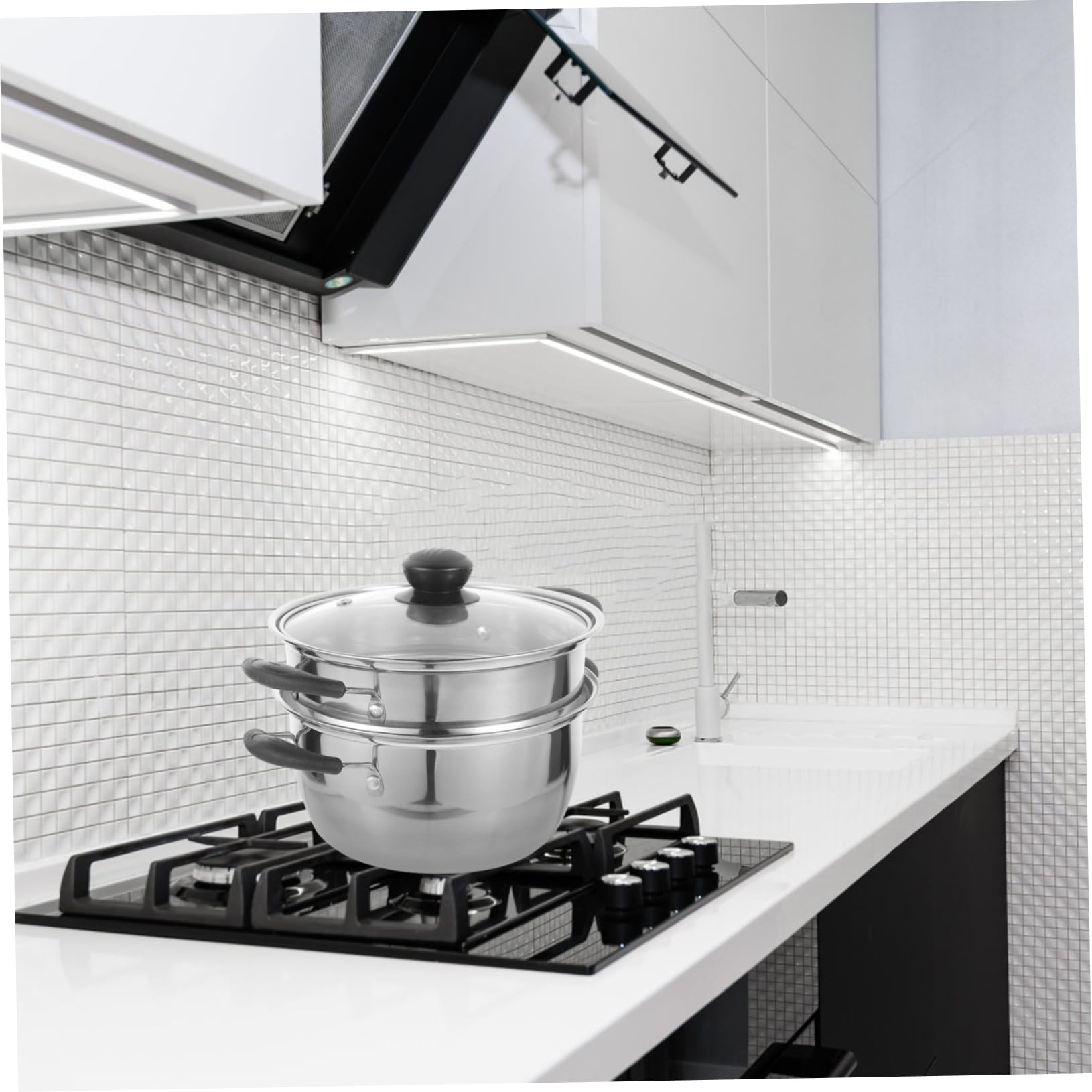 1pc Stainless Steel 3-Tier Steamer Pot with Lid - Chinese Style Ramen Cooker, Steampot for Cooking, Soup, Noodles & Kitchen Use - Perfect for Asian Cuisine & Healthy Meal Prep
