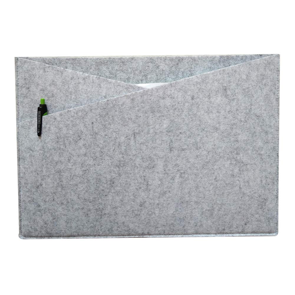 Grey990 A4 Felt Envelope File Organizer - Document Holder Bag for School, Office & Home Use - Light Grey File Pocket for Papers, Letters & Stationery Storage