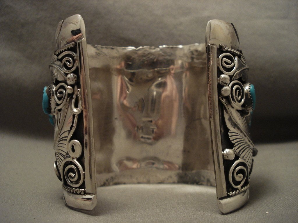203g Monster 'Screaming Bear' Turquoise Coral Native American Sterling Silver Bracelet - Handmade Southwest Jewelry for Women, Boho Chic Accessories for Festival & Everyday Wear