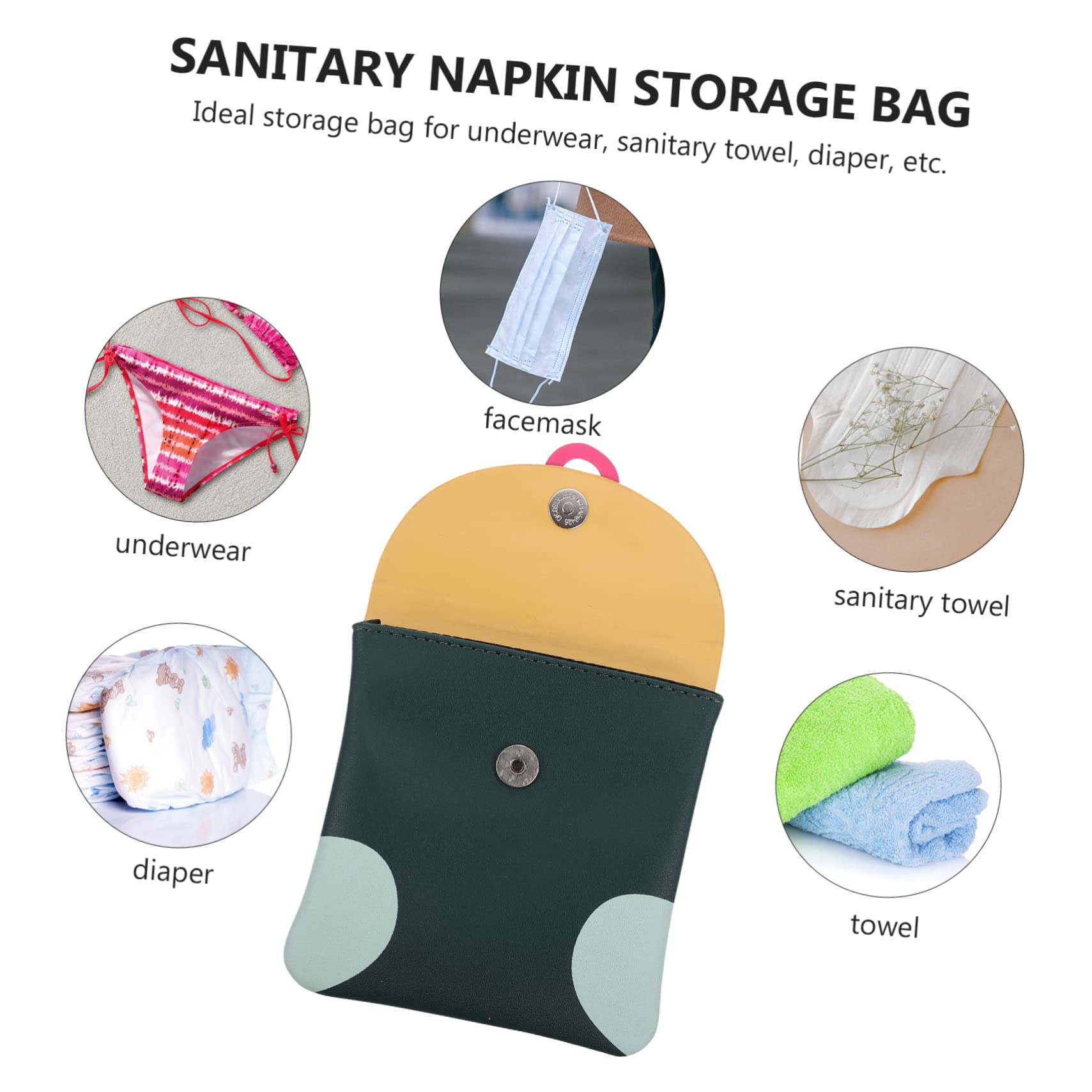 Minkissy 8 Pack Sanitary Pad Storage Bags - Waterproof Menstrual Pouch for Travel & Outdoor - Organize & Protect Pads, Tampons & Feminine Hygiene Products - Perfect for Gym, Work, School & Camping Trips