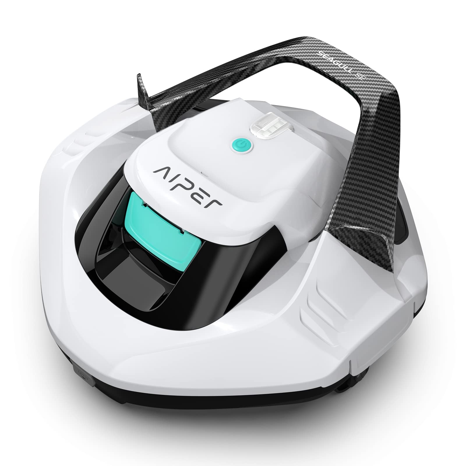 AIPER Seagull SE Cordless Robotic Pool Cleaner - 90 Min Runtime, LED Indicator, Self-Parking - Ideal for Above Ground & Inground Pools up to 33ft - White (Renewed) - Perfect for Weekly Pool Maintenance & Quick Cleanups