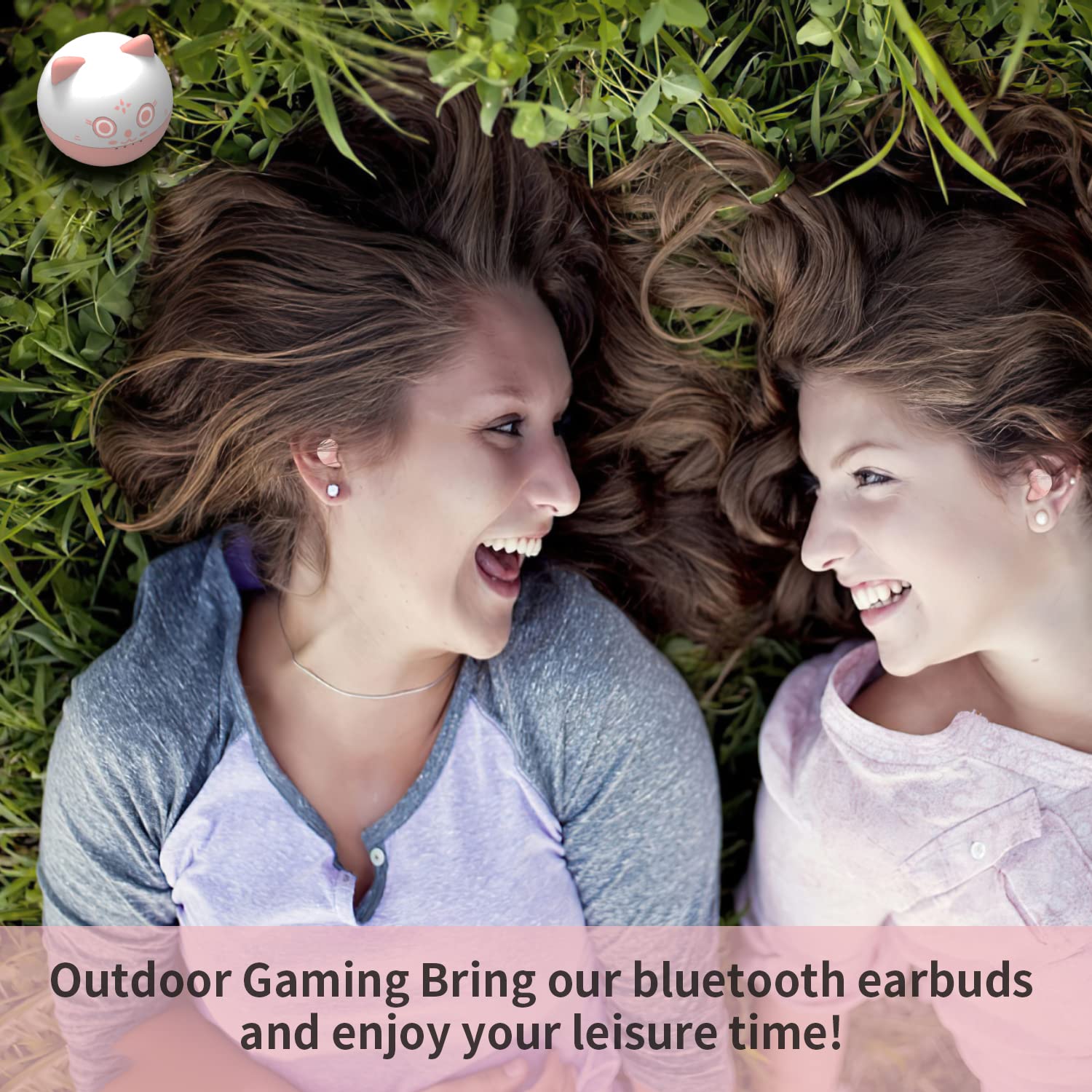 Bluetooth Kids Earbuds - Pink Wireless Headphones for Girls with Small Ears, Comfortable In-Ear Design for School, Classroom & Travel | Perfect for Online Learning, Music & Entertainment