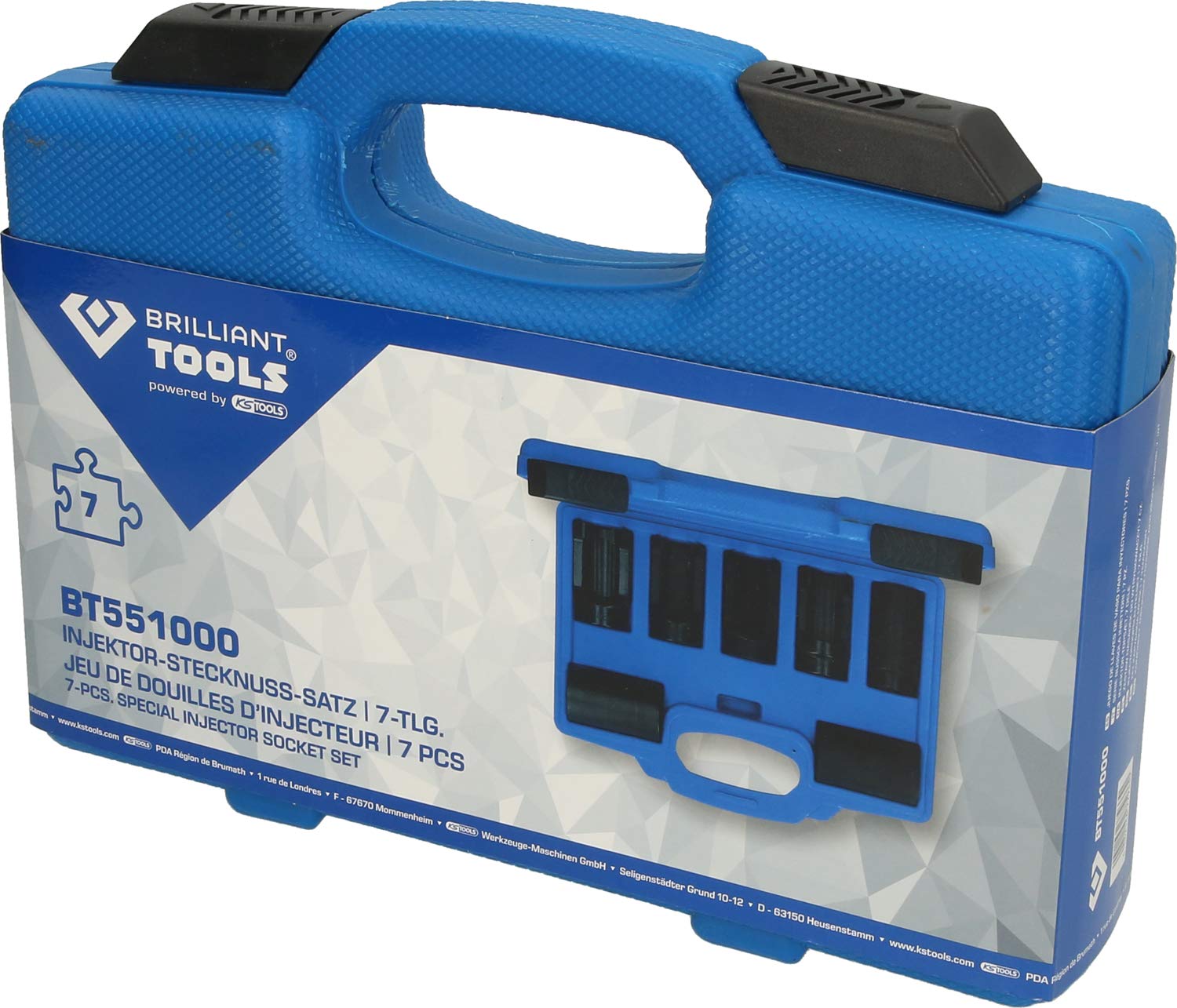 Brilliant Tools BT551000 7-Piece Fuel Injector Socket Set - Professional Automotive Repair Tool Kit for Mechanics & DIY Car Maintenance