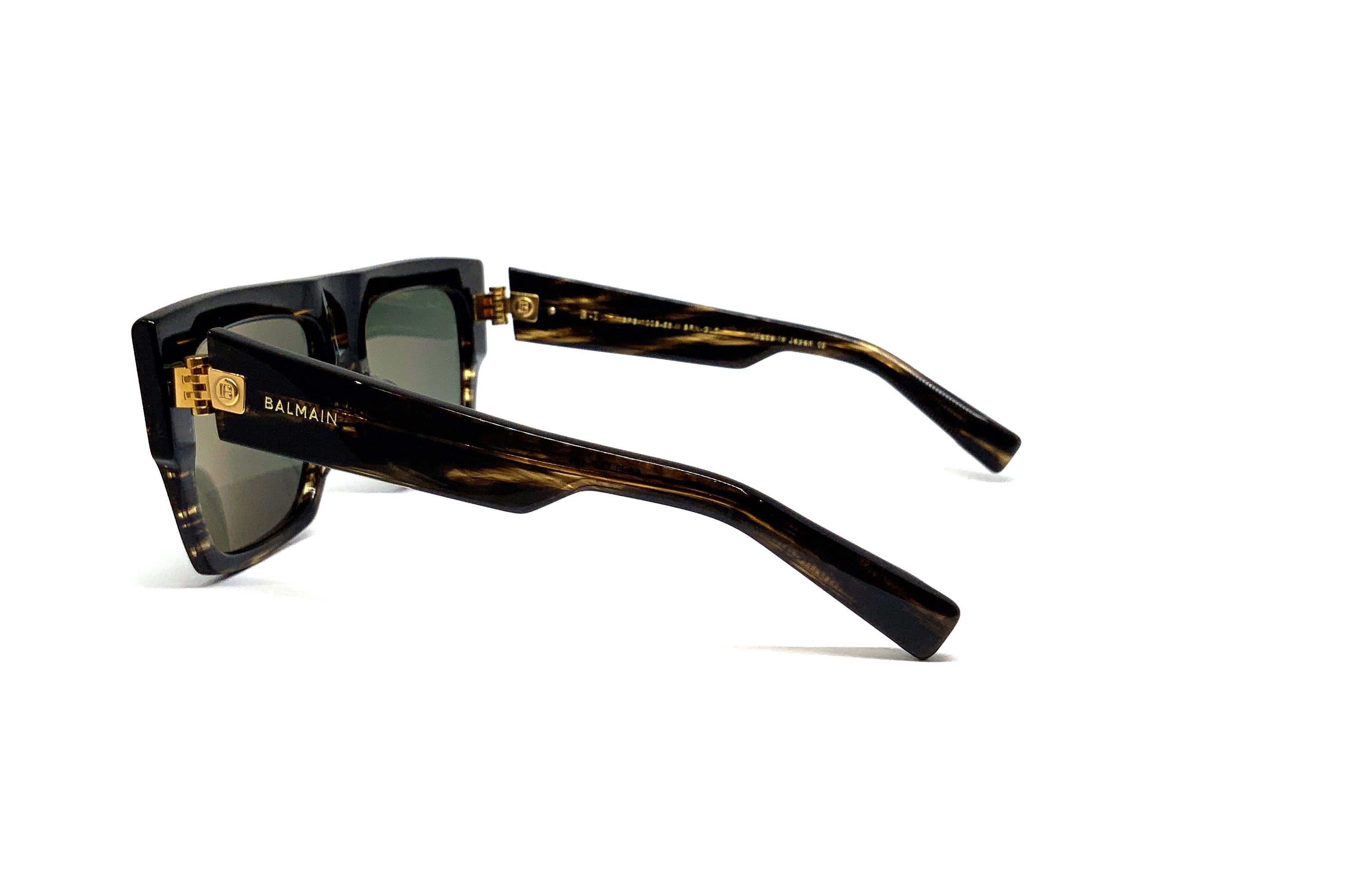Balmain B I Sunglasses Dark Brown Swirl Gold Frame - Stylish Luxury Shades for Men & Women, Perfect for Outdoor Activities, Travel, and Fashion Statements