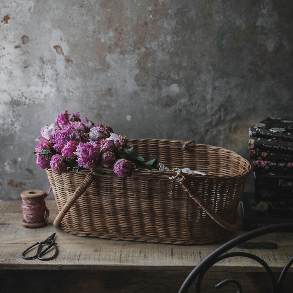 Natural Rose Rattan Basket - Handwoven Storage Organizer for Home Decor, Picnic, Laundry & Gift Giving | Eco-Friendly & Stylish