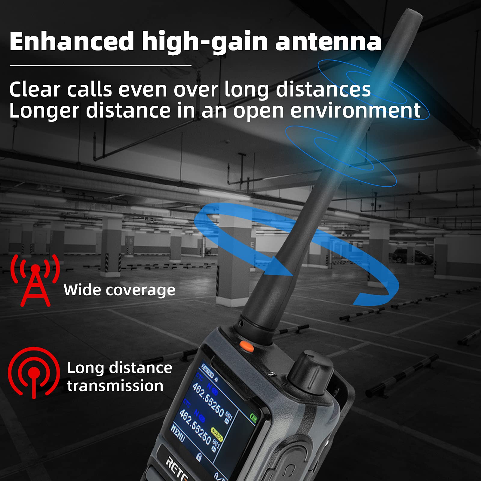Retevis RB17P Rechargeable GMRS Walkie Talkies for Adults - Long Range Handheld Two-Way Radios with SOS Siren, NOAA Weather Alert & 2200mAh Battery (2 Pack) - Perfect for Off-Roading, Camping, Hiking and Outdoor Adventures