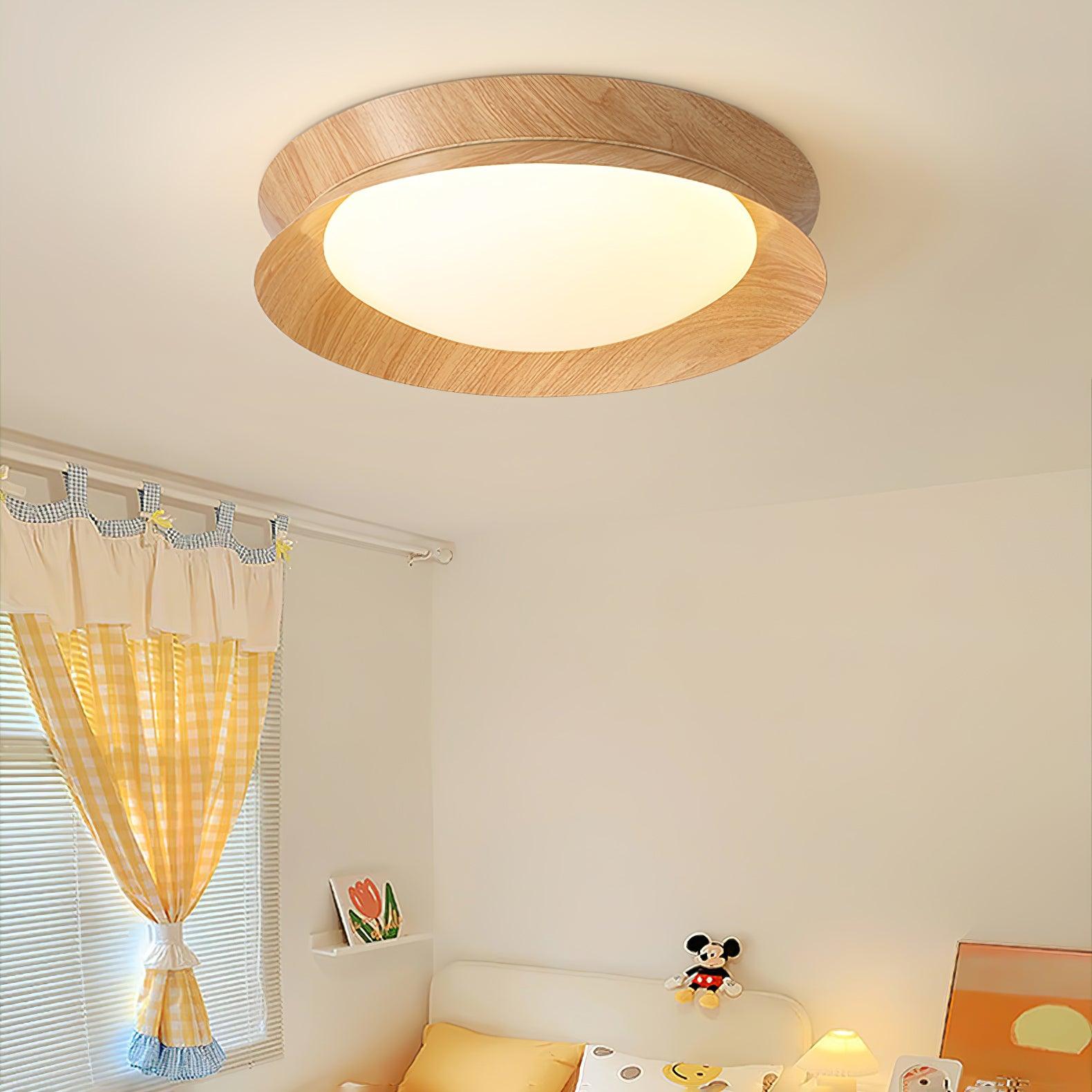 Modern Double Half Round Ceiling Light Fixture - Dimmable LED Flush Mount for Bedroom, Living Room & Hallway - Energy Saving Home Decor Lighting Solution