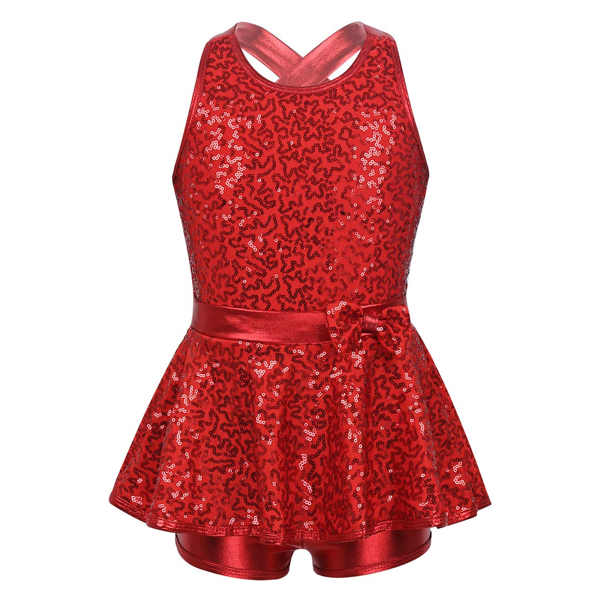 iiniim Girls Sequined Ballet Leotard - Sparkly Jazz Dance Costume for Kids, Modern Performance Unitard with Shiny Rhinestones | Perfect for Recitals, Competitions & Dance Classes