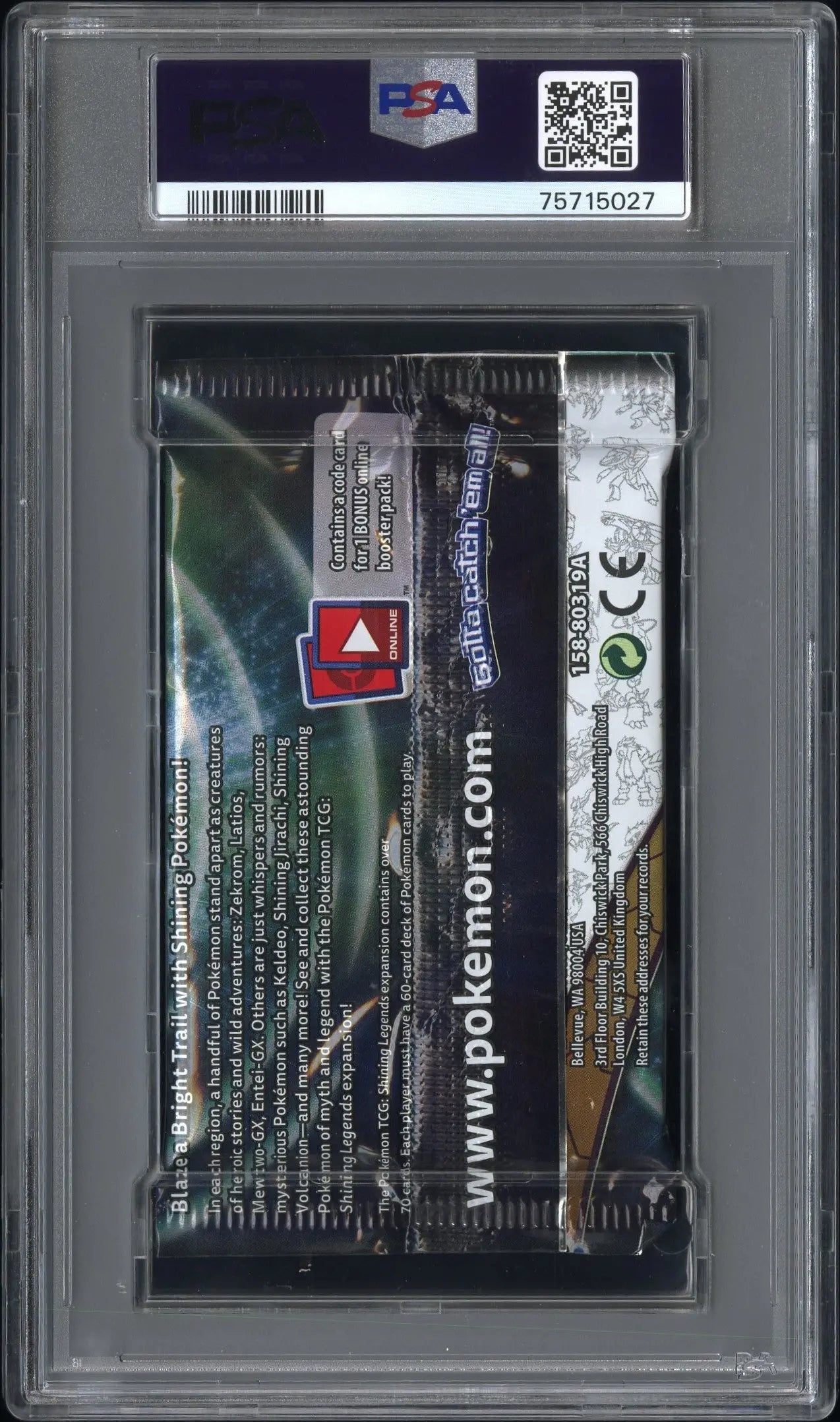 2017 Pokemon Sun & Moon Shining Legends Foil Pack Shining Genesect PSA 9 Graded Card - Rare Collectible for Pokemon TCG Players & Investors | Perfect for Display, Trading, and Gaming Battles