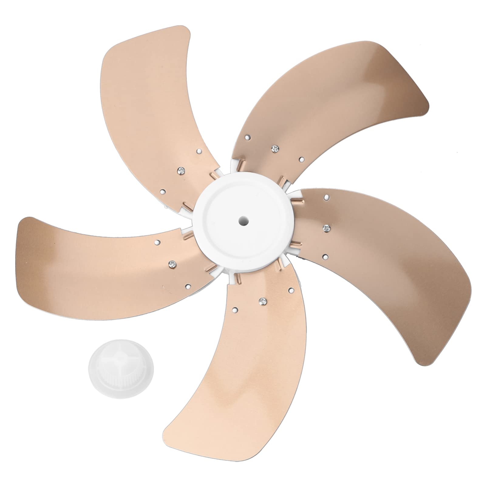 Alvivi 16-Inch Replacement Plastic Fan Blades with Nut Cover - 5/7 Leaf Quiet Design for Standing & Table Fans - D-Type Universal Fit for Home, Office & Outdoor Use